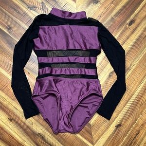 California Kisses Purple and black mesh leotard